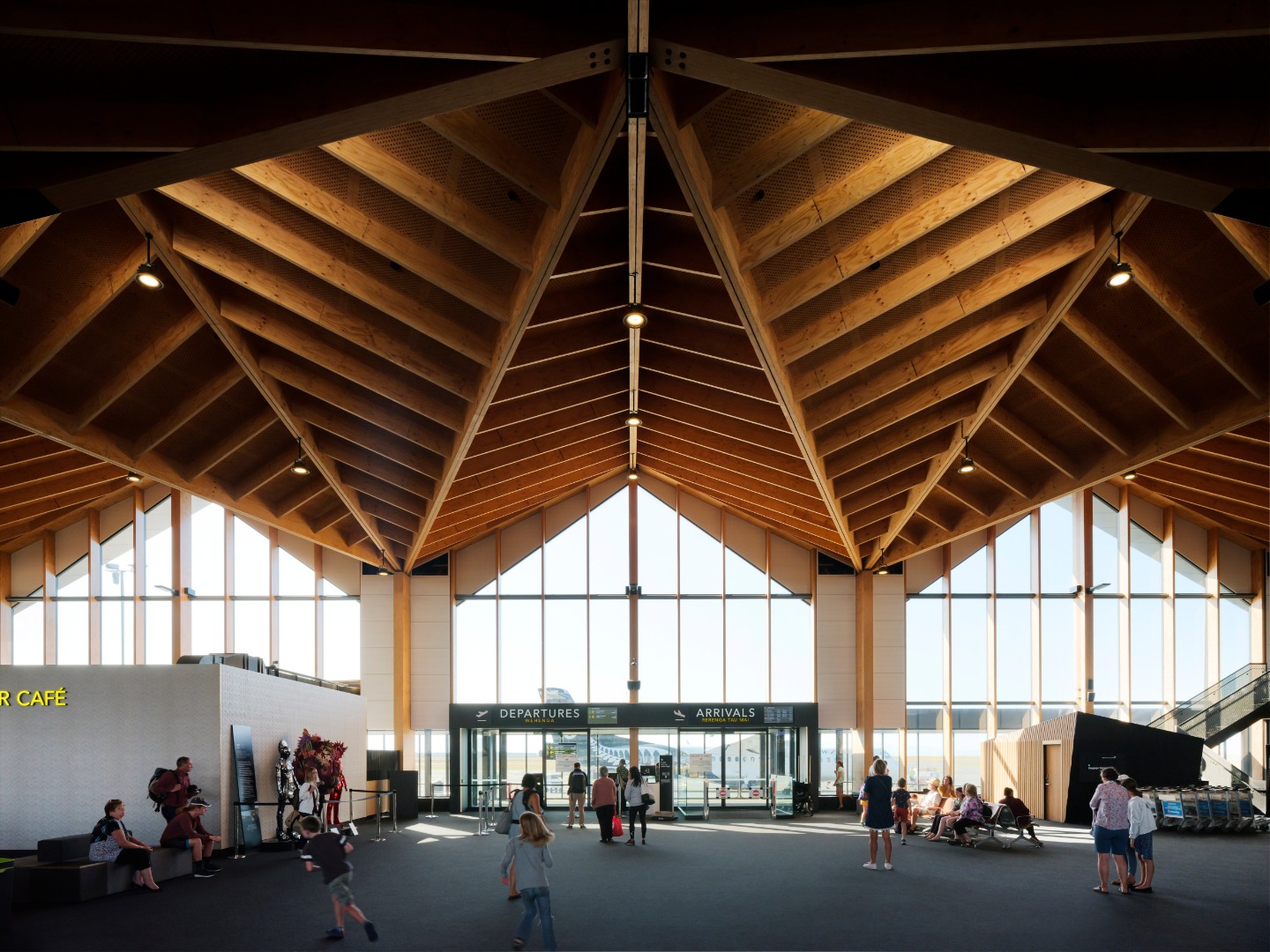 Sourced locally, the 610m3 of radiata pine in Nelson Airport's terminal structure is estimated to be storing more than 600 tonnes of carbon.