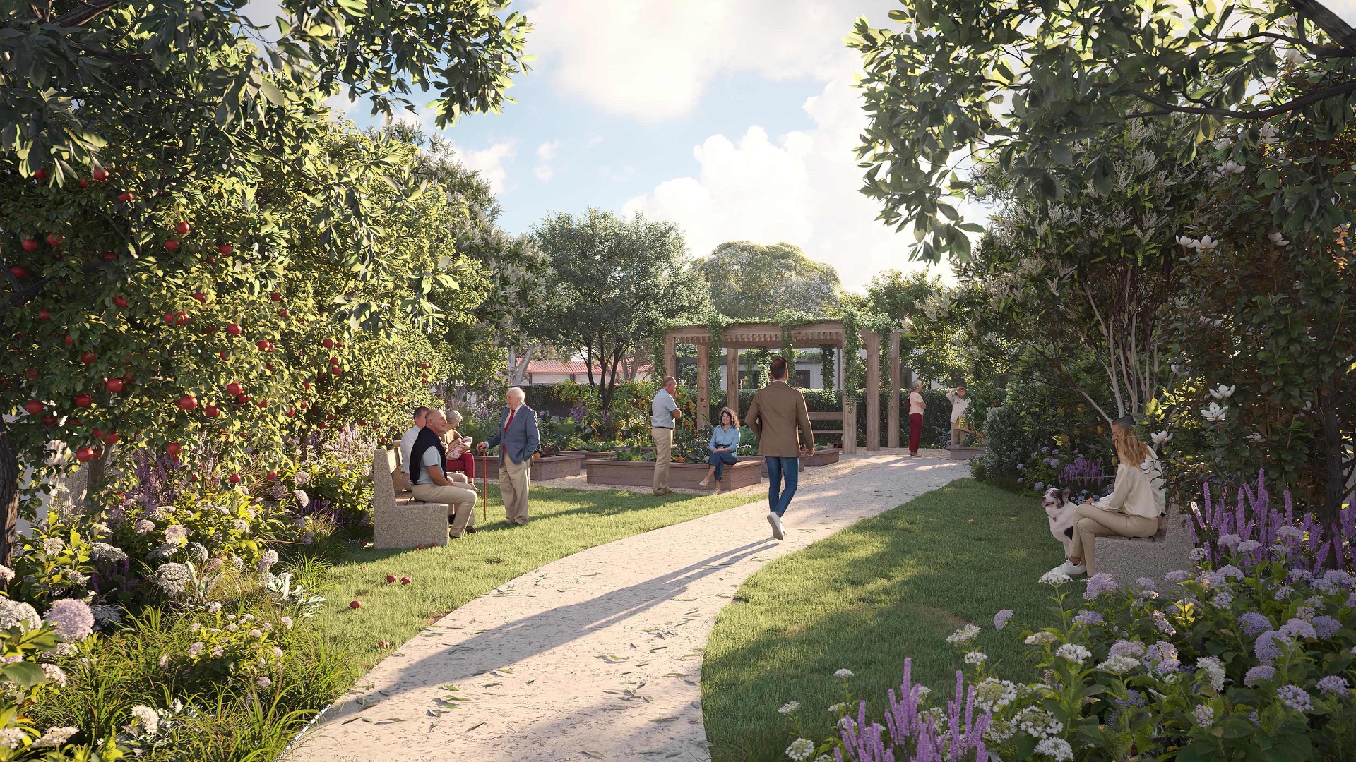 Artist's impression of the Village Garden at Ōtau Ridge.